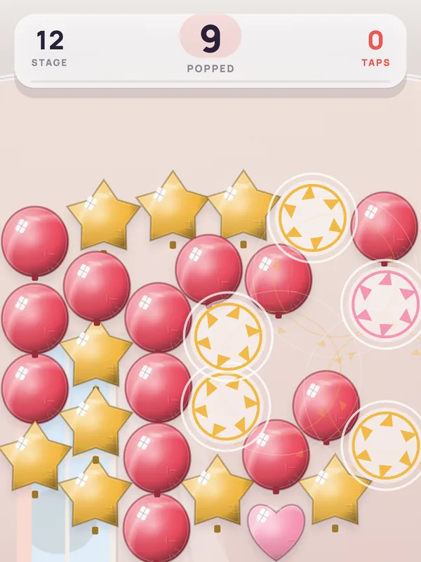 One Pop in the party room: a chain running, nine popped, two to go.